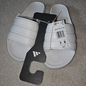 Adidas White Slide Sandals